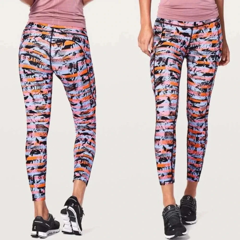 Lululemon Fast & Free 7/8 Tight 25" Inversion Multi Size 4
